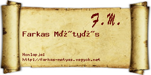 Farkas Mátyás névjegykártya