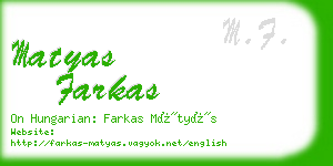 matyas farkas business card